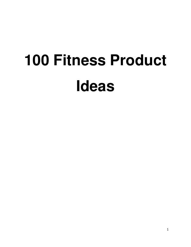 100 Fitness Product Ideas document preview
