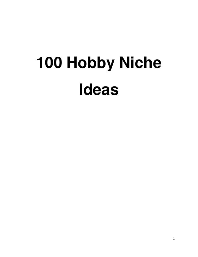 100 Hobby Niche Ideas preview
