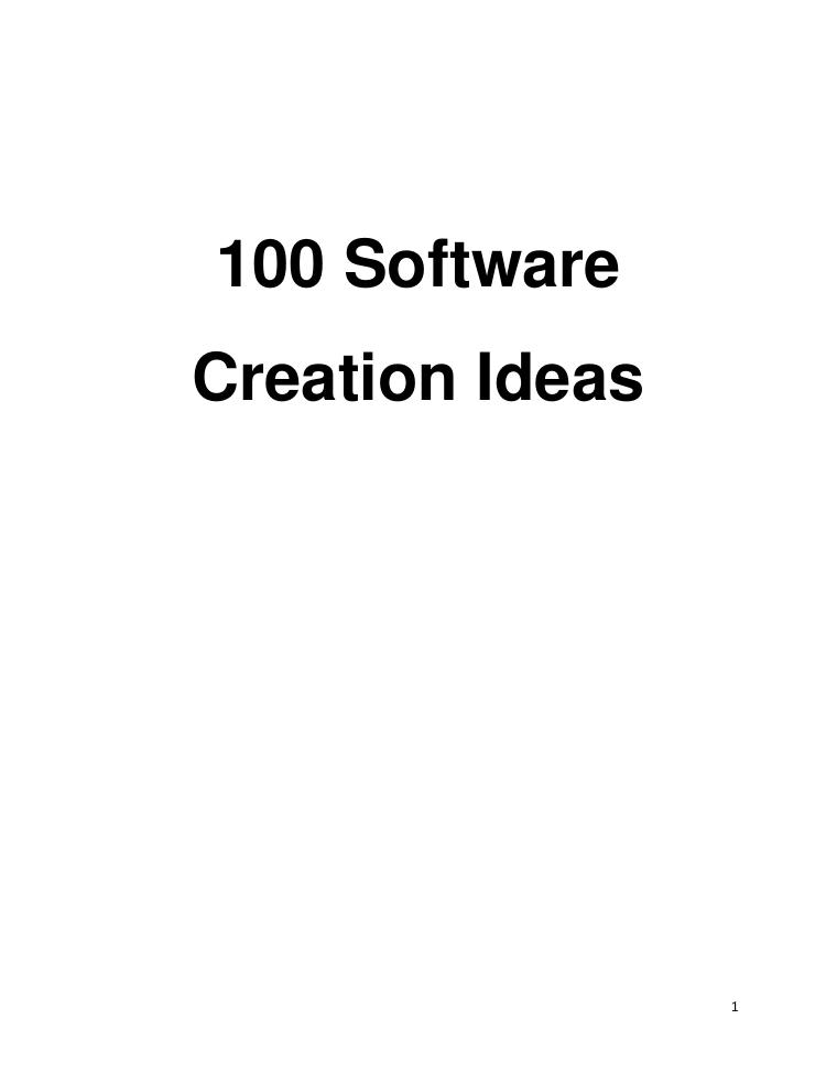 100 Software Creation Ideas document preview