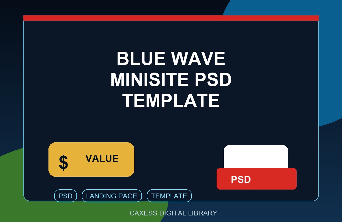 Blue Wave Minisite PSD Template document preview