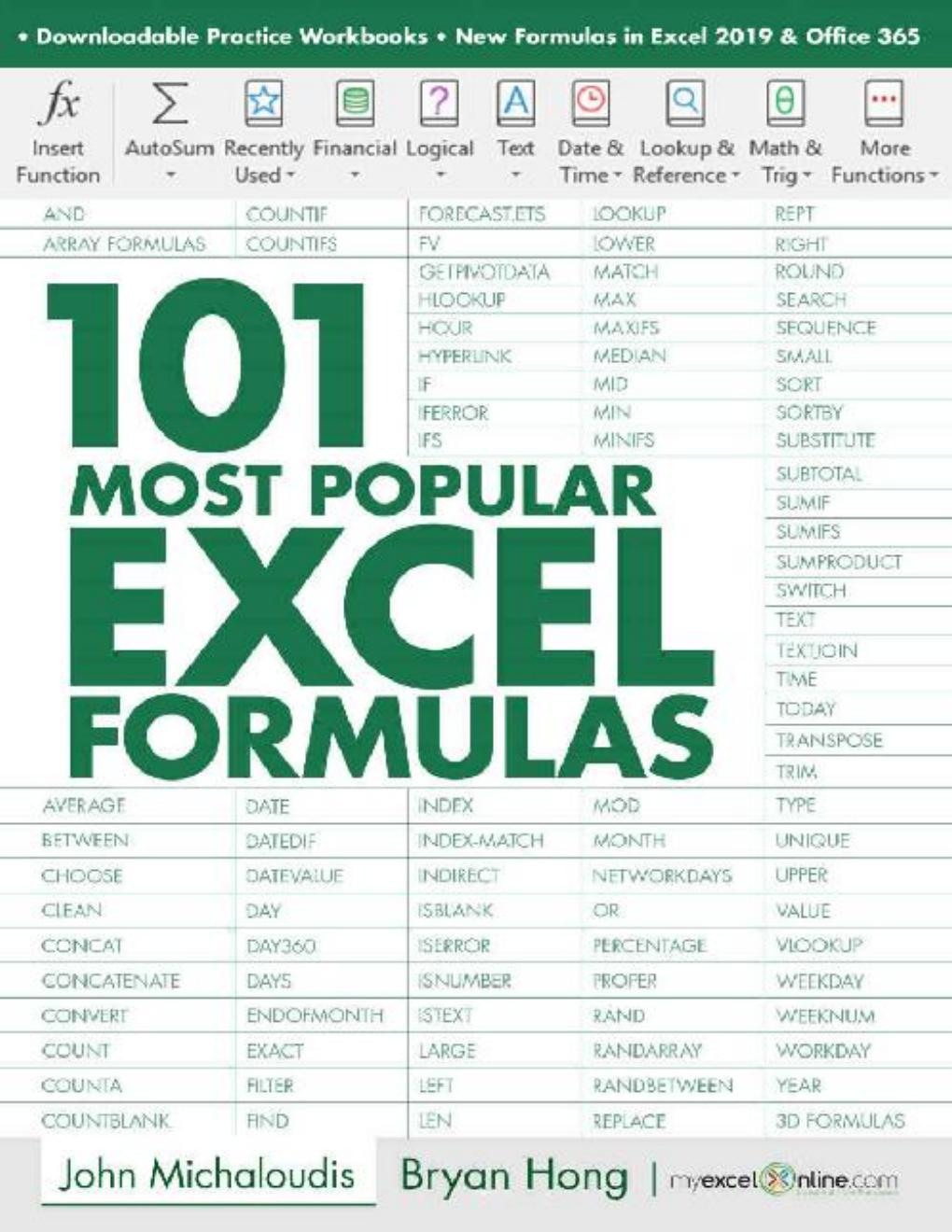 101 Most Popular Excel Formulas preview