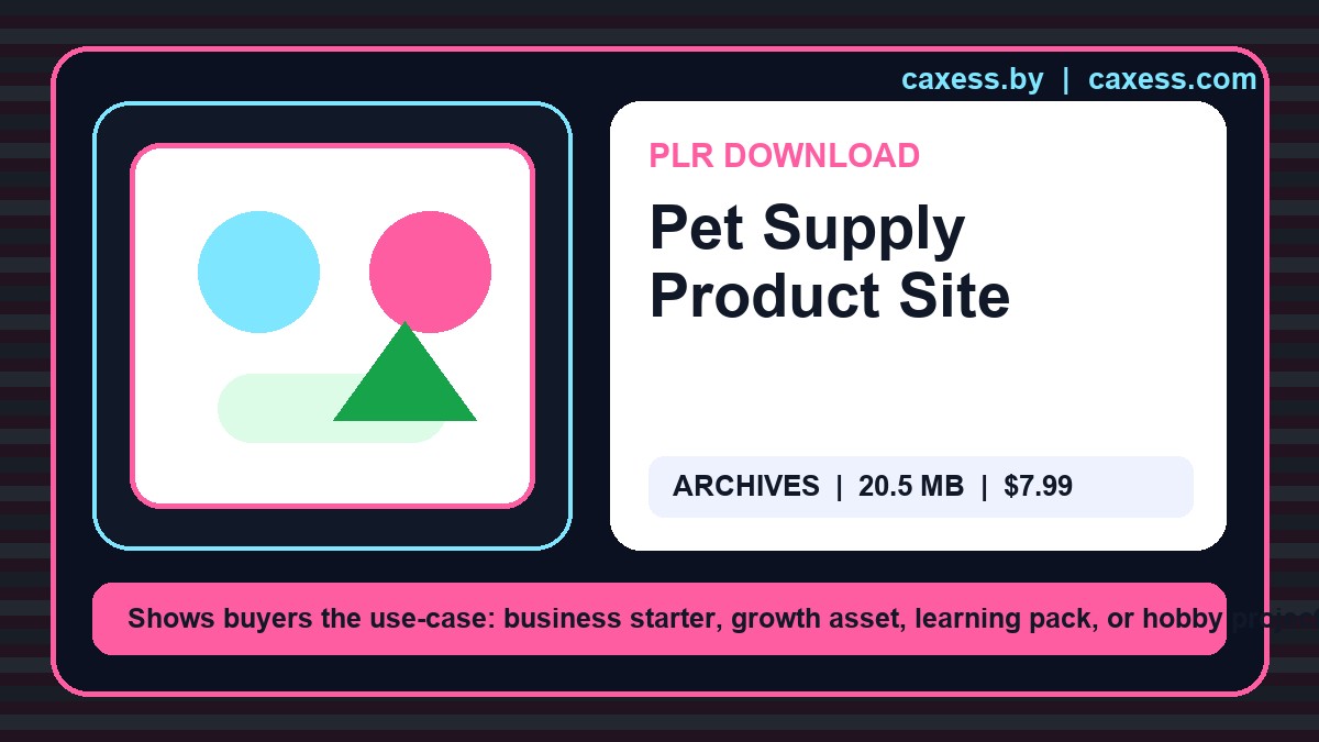 Pet Supply Product Site document preview