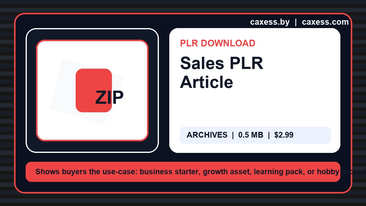 Sales PLR Article document preview