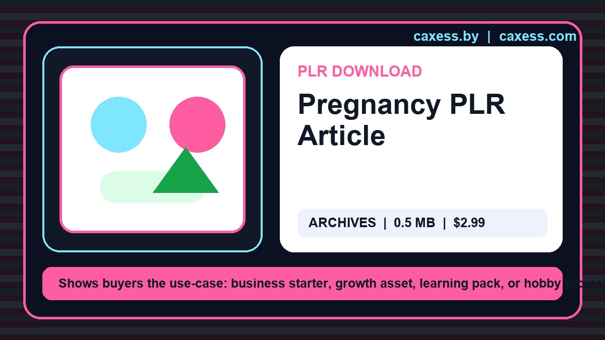 Pregnancy PLR Article preview