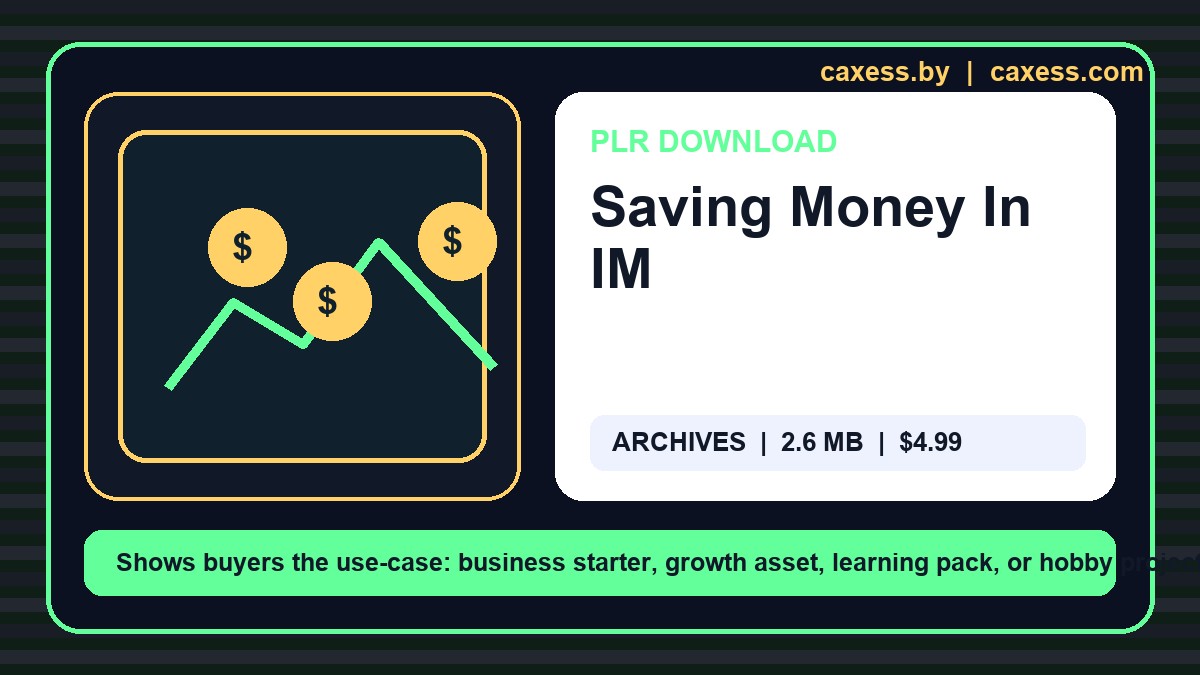 Saving Money In IM preview