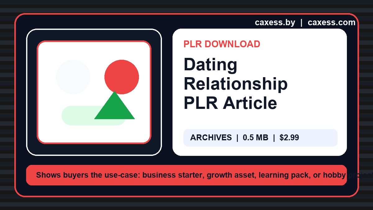 Dating Relationship PLR Article preview