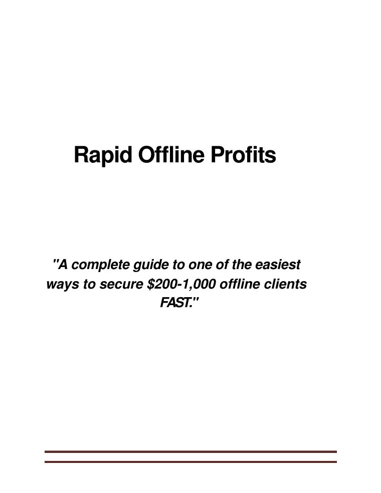 Rapid Offline Profits preview