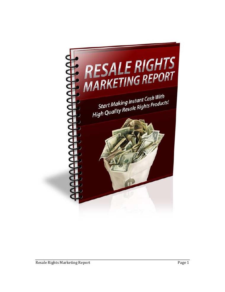 Resale Rights Marketing Report preview
