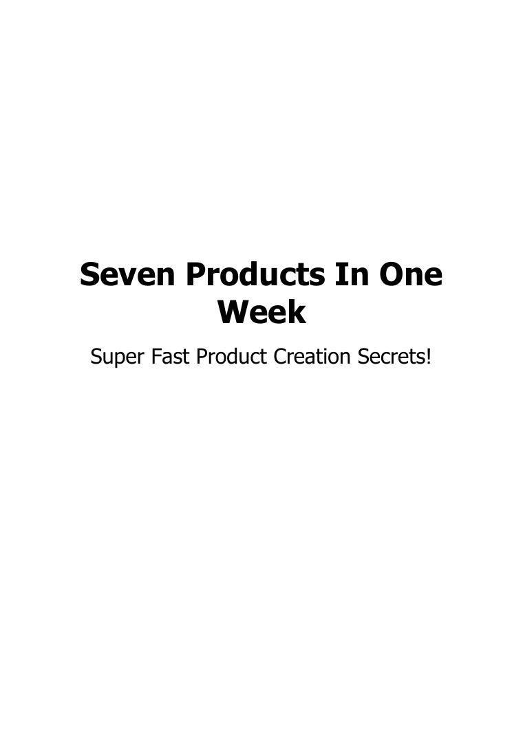 Seven Products In One Week document preview