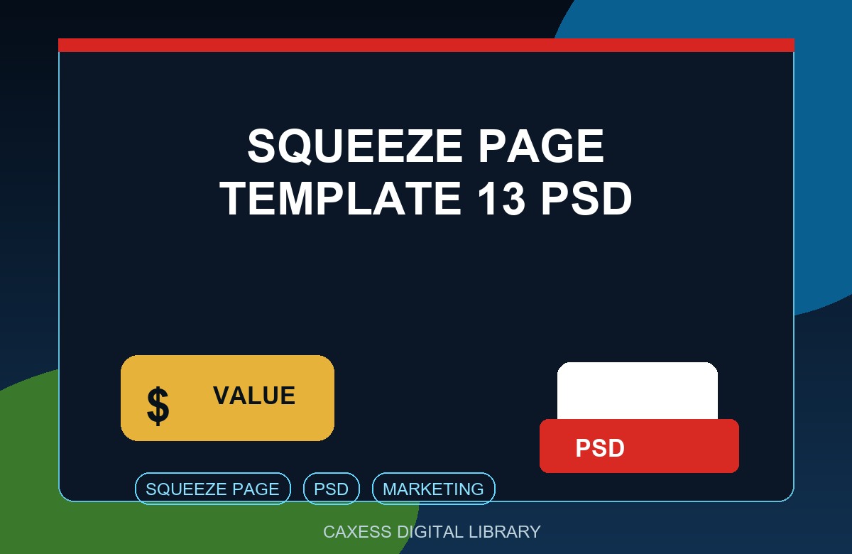 Squeeze Page Template 13 PSD preview